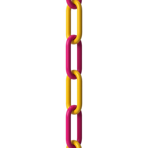 Montour Line Magenta and Yellow Plastic Chain, 2 In, 25 Ft. Long CH-CH-20-YM-25-BX